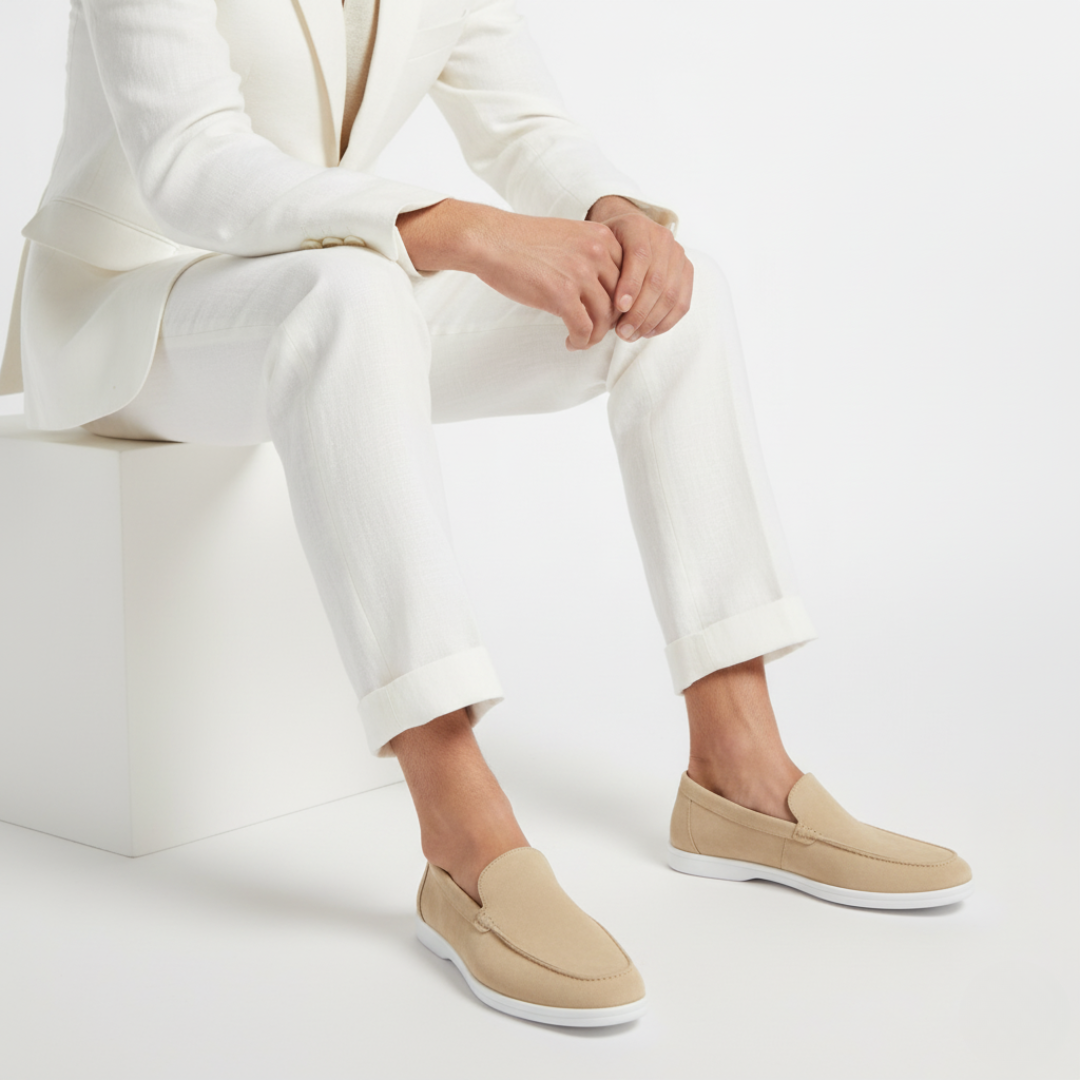 Suede Loafers Cream